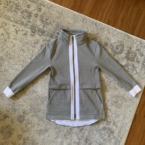 Lululemon Gray/White Polyester Full Zip Up